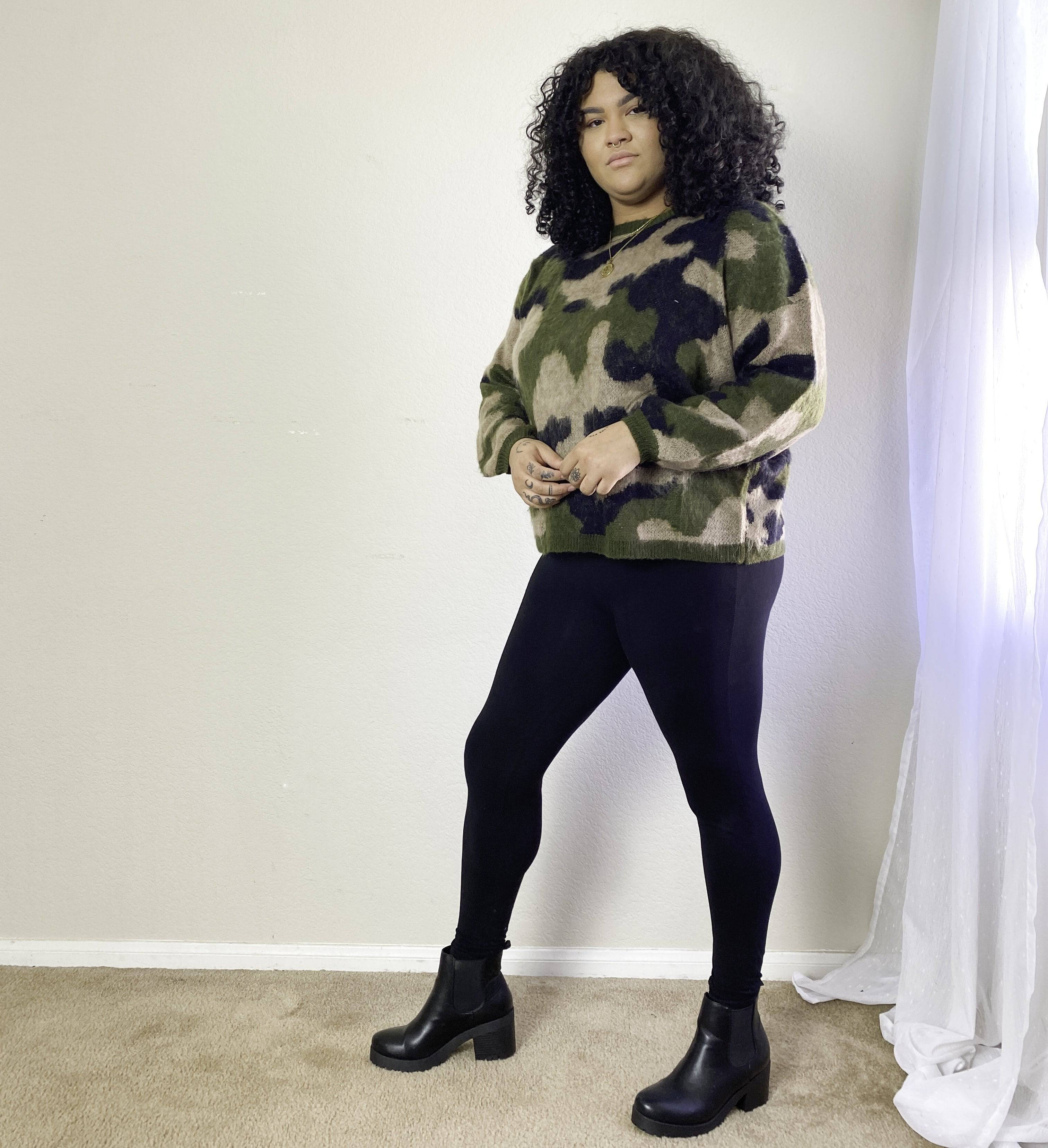 Camouflage Sweater Womens