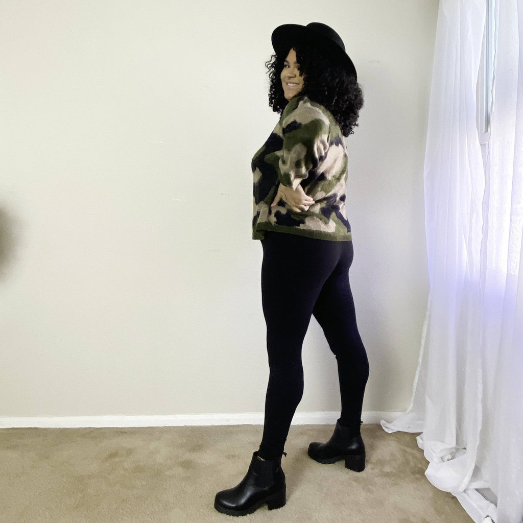 Camouflage Sweater Womens